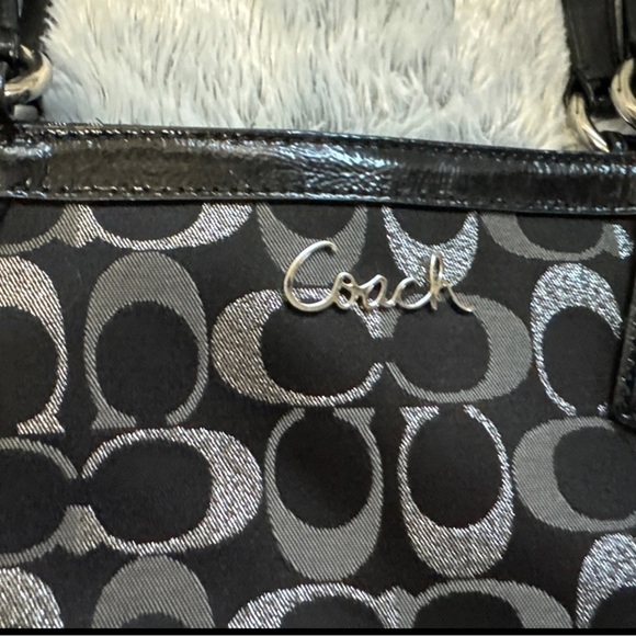 Coach Black and Silver Signature Tote​ - Picture 3 of 6